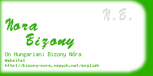 nora bizony business card